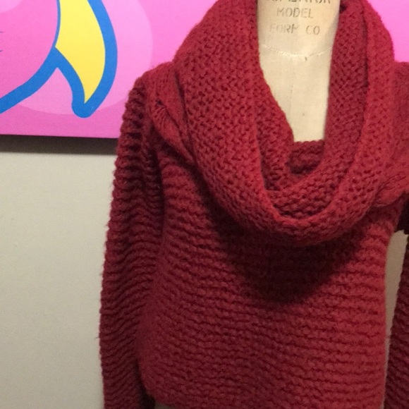 SOL Raspberry Alpaca Blend Cowl Neck Sweater - Picture 11 of 11
